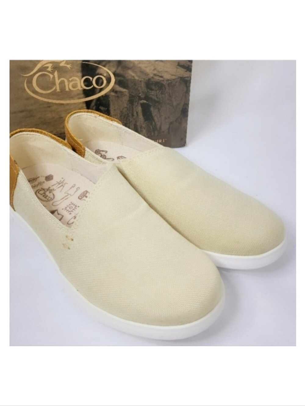 Chaco Ionia Natural Canvas Slip-On Loafers Size 6